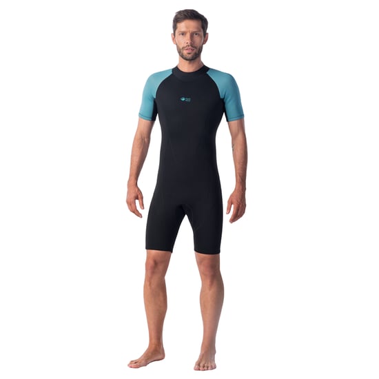 Aquawave Heren Surfi Neopreen Wetsuit (Zwart/Teal) - Image 3