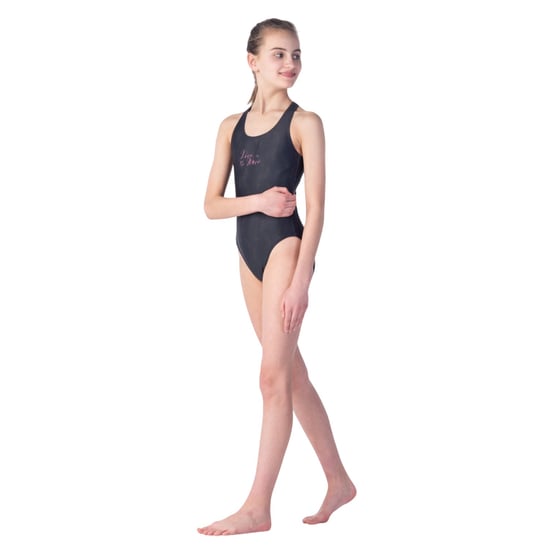 Aquawave Meisjes Salava Leaf Print One Piece Zwempak (Zwart) - Image 3