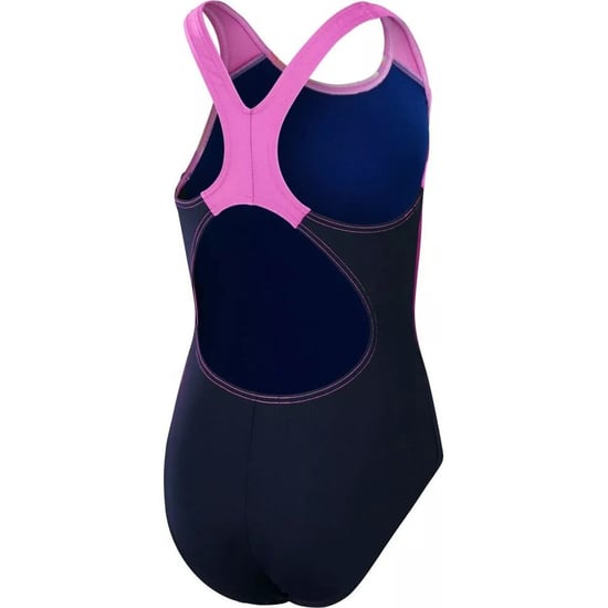 Speedo Eendelig badpak met Digi Plaatsing Splashback voor Meisjes (Marine / Rood) - Image 2