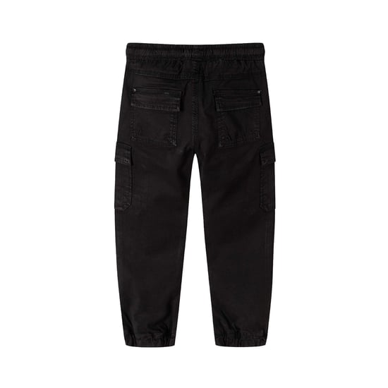 Minoti Jongens Geweven Text Elastische Taille Cargo Broek (Zwart) - Image 2