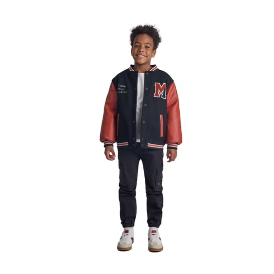 Minoti Jongens Geweven Text Elastische Taille Cargo Broek (Zwart) - Image 4