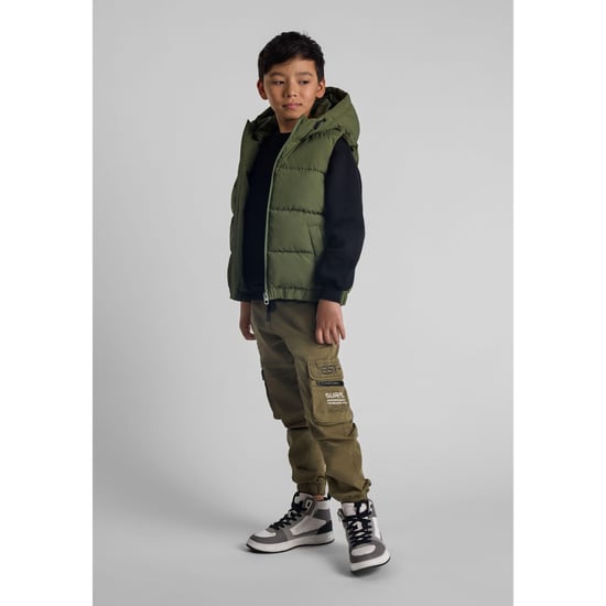 Minoti Jongens Bedrukte Cargo Broek met Ritszak (Khaki) - Image 2