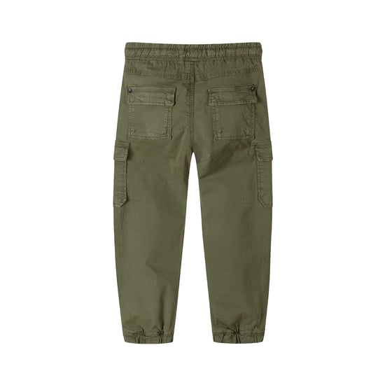 Minoti Jongens Geweven Text Elastische Taille Cargo Broek (Kaki Groen) - Image 2