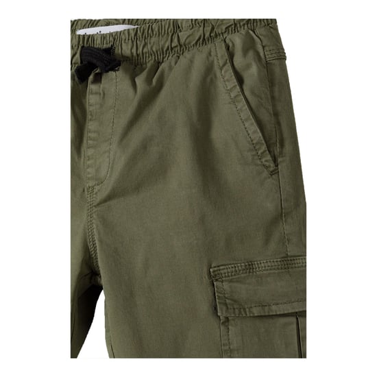 Minoti Jongens Geweven Text Elastische Taille Cargo Broek (Kaki Groen) - Image 3