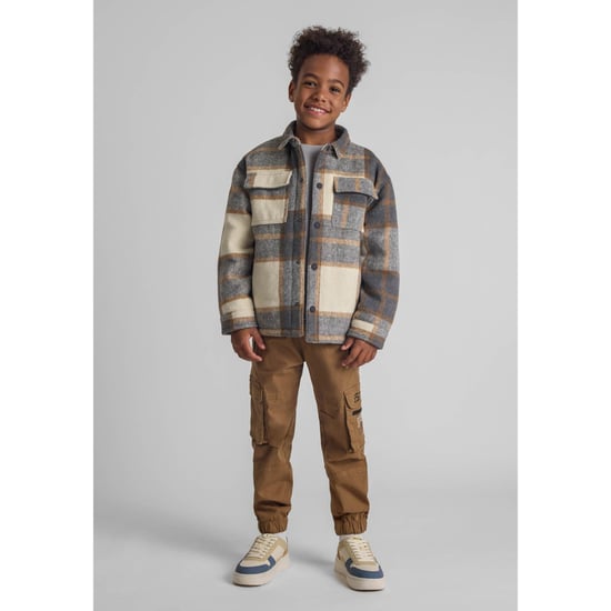 Minoti Jongens Bedrukte Cargo Broek met Ritszak (Beige) - Image 1