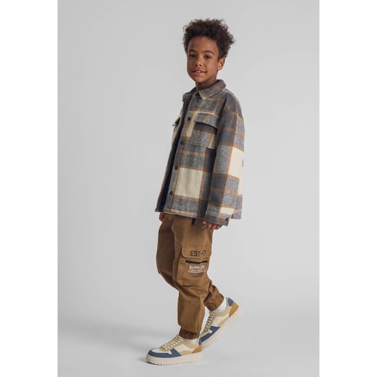 Minoti Jongens Bedrukte Cargo Broek met Ritszak (Beige) - Image 2