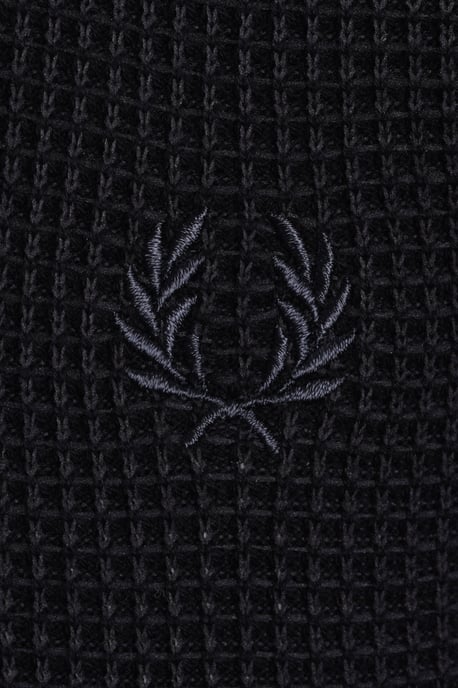 FRED PERRY PANEL KNITTED SHIRT BLACK - Image 3