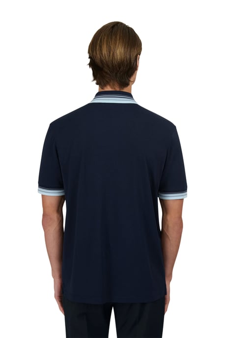 SANDBANKS GRADIENT RIB POLO NAVY - Image 4