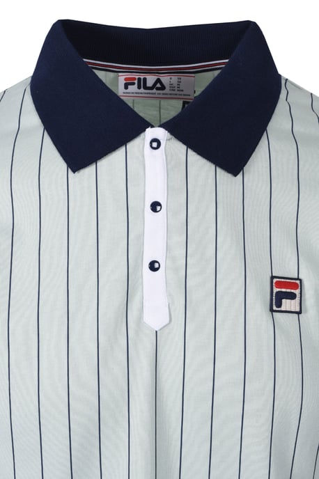 FILA BB1 VINTAGE STRIPED POLO SURF SPRAY/NAVY/WHITE - Image 2