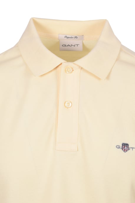 GANT REG SHIELD SS PIQUE POLO SHIRT VANILLA YELLOW - Image 2