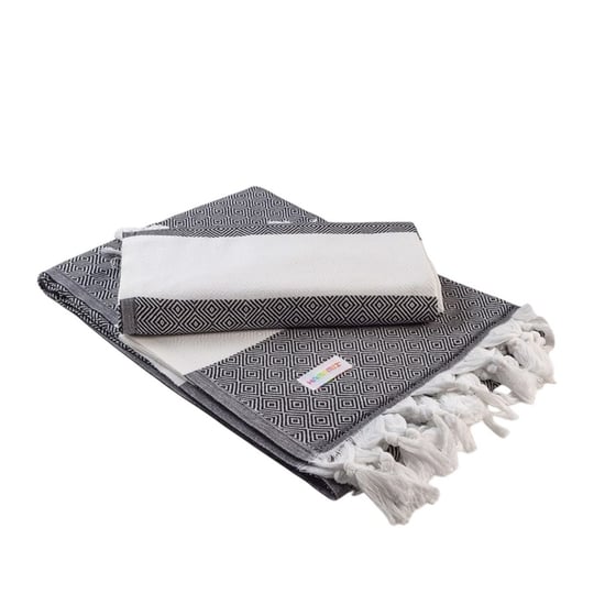 ARTG Hamamzz Marmaris Deluxe Handdoek (Zwart/Wit) - Image 1