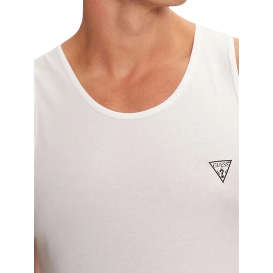 Guess Heren Logo Racerback Tanktop (Optisch Wit) - Image 3