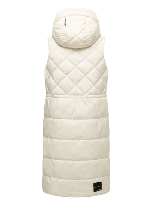 Marikoo lange gewatteerde damesbodywarmer met capuchon – Narikaa - Image 4