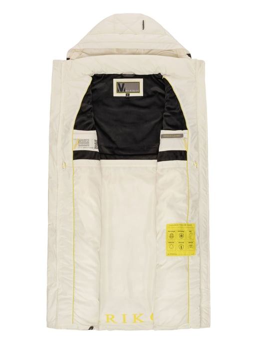 Marikoo lange gewatteerde damesbodywarmer met capuchon – Narikaa - Image 5