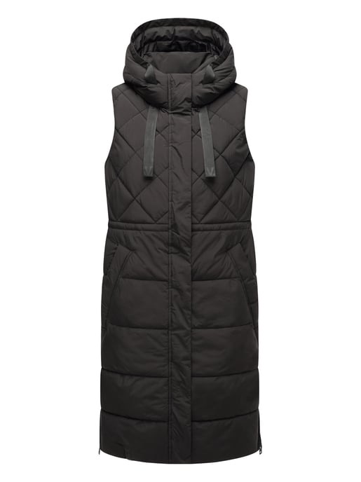 Marikoo lange gewatteerde damesbodywarmer met capuchon – Narikaa - Image 2