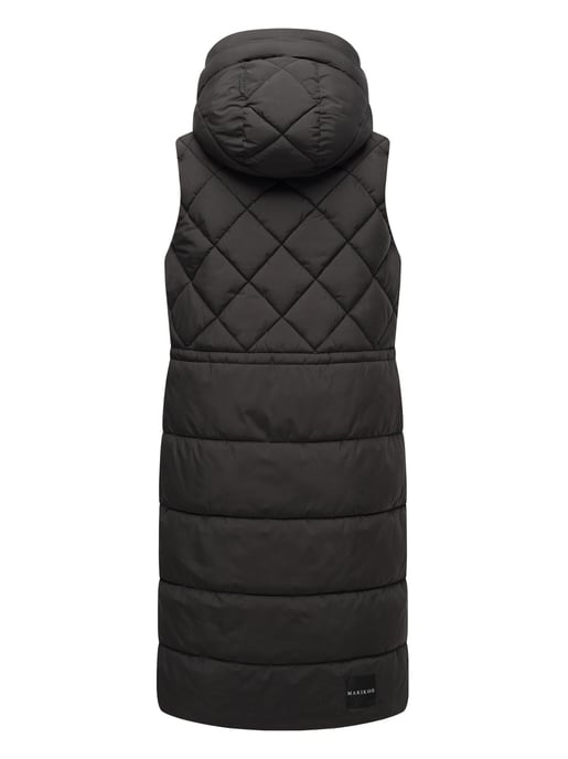 Marikoo lange gewatteerde damesbodywarmer met capuchon – Narikaa - Image 4