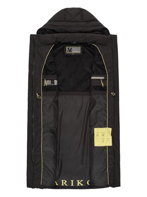 Marikoo lange gewatteerde damesbodywarmer met capuchon – Narikaa - Image 5