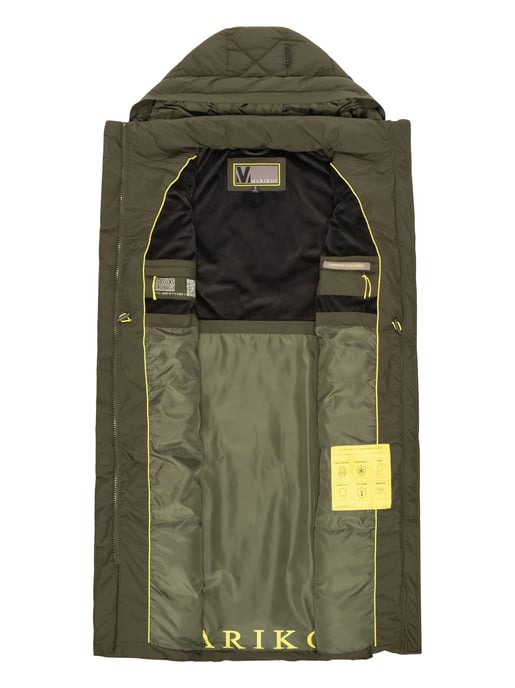Marikoo lange gewatteerde damesbodywarmer met capuchon – Narikaa - Image 5