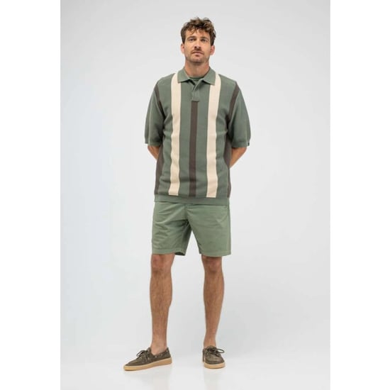 Butcher of Blue Delvin knit stripe polo jade green - Image 4