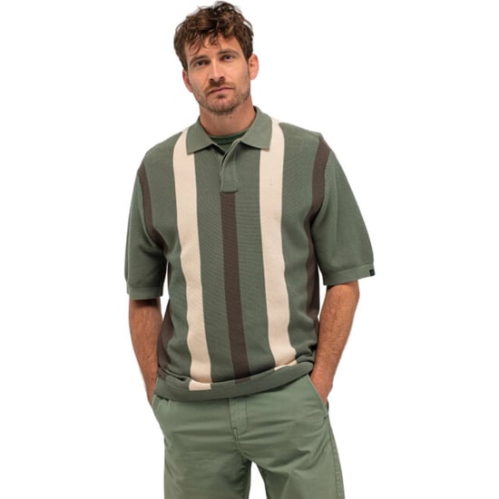 Butcher of Blue Delvin knit stripe polo jade green - Image 6