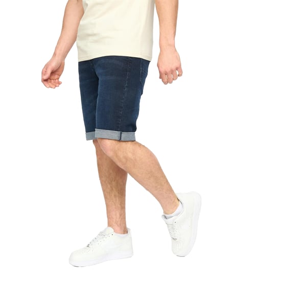 Crosshatch Heren Youlgreeve Denim Short met riem (Donker Washed) - Image 3