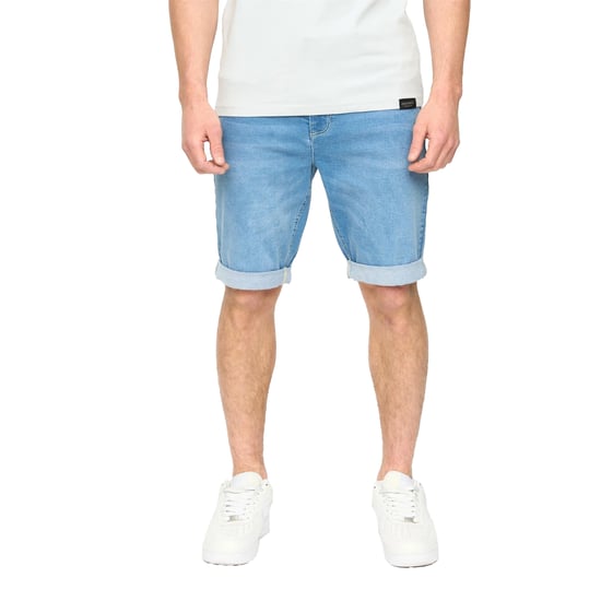 Crosshatch Heren Youlgreeve Denim Short met Ceintuur (Mid Wash) - Image 1