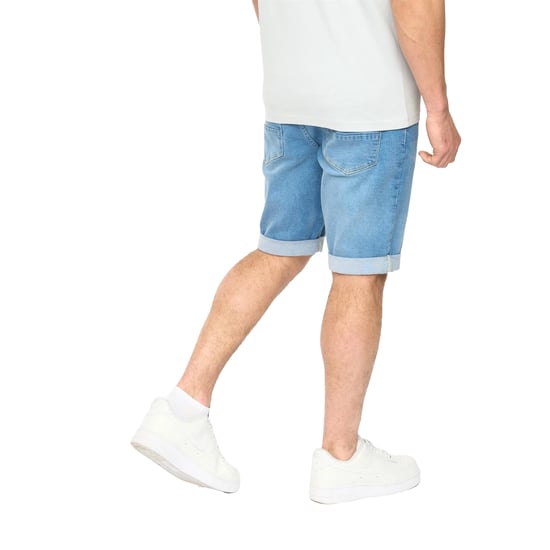 Crosshatch Heren Youlgreeve Denim Short met Ceintuur (Mid Wash) - Image 2
