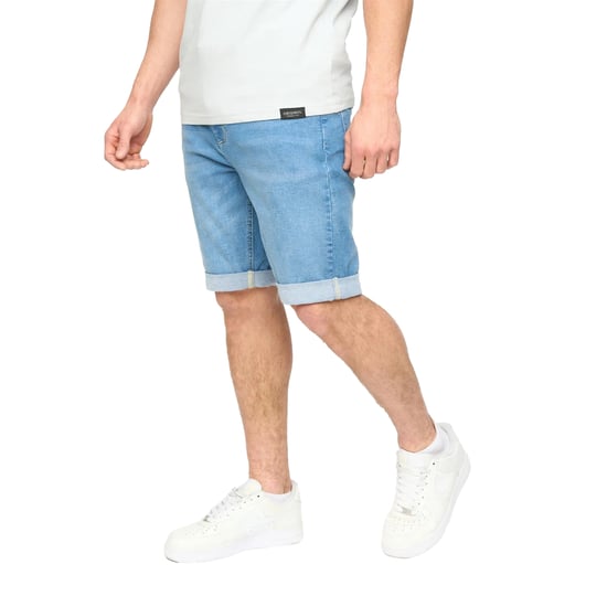 Crosshatch Heren Youlgreeve Denim Short met Ceintuur (Mid Wash) - Image 3