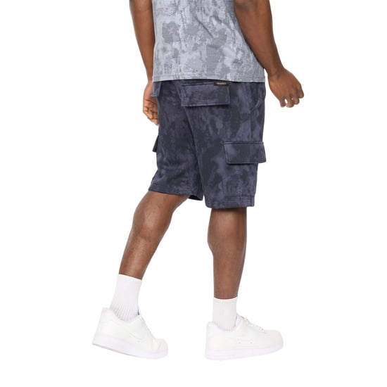 Crosshatch Heren Bardon Camo Cargo Shorts (Marine Camo) - Image 2
