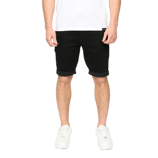 Crosshatch Heren Youlgreeve Denim Short met Riem (Zwart Gewassen) - Image 1