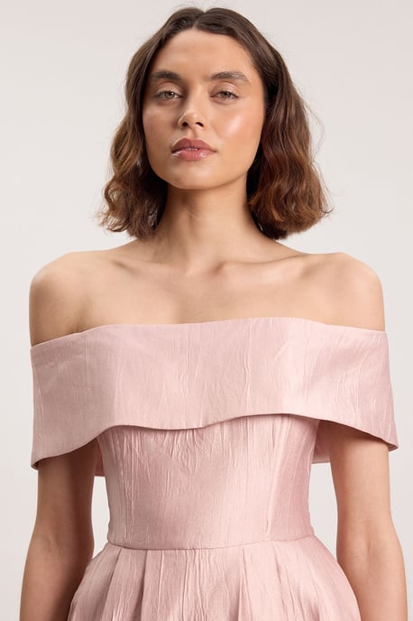 Petite Textured Tailored Twill Bandeau Midi Dress - Image 4