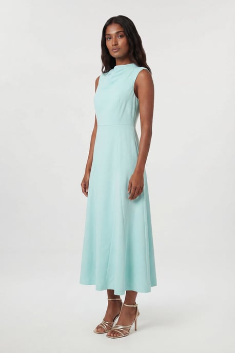 Tailored Satin Godet Full Skirted Midi Dress - Image 1