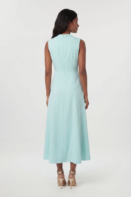Tailored Satin Godet Full Skirted Midi Dress - Image 3