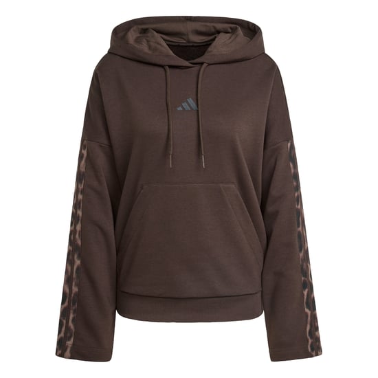 Seasonal Essentials Leopard Print French Terry Hoodie with 3-Stripes - Image 3