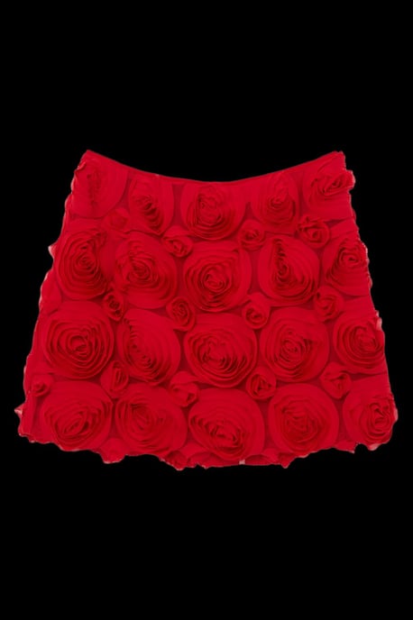 Crinkle Rosette Woven Mini Skirt - Image 4