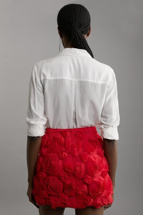 Crinkle Rosette Woven Mini Skirt - Image 6