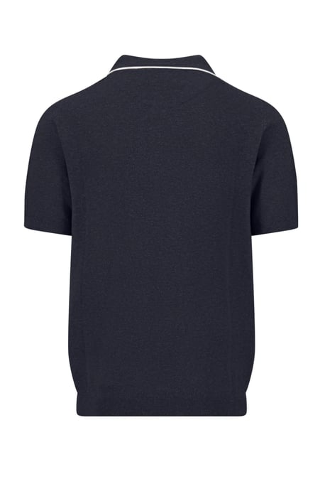 FYNCH-HATTON KNITTED POLO SHIRT NAVY - Image 2