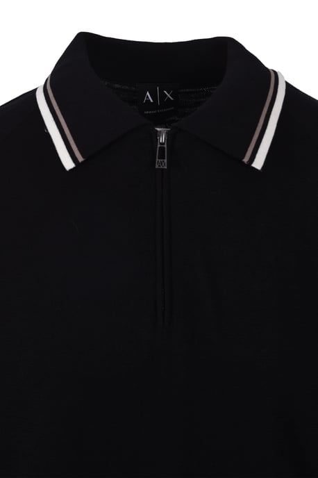 ARMANI EXCHANGE KNITTED POLO SHIRT BLACK - Image 2