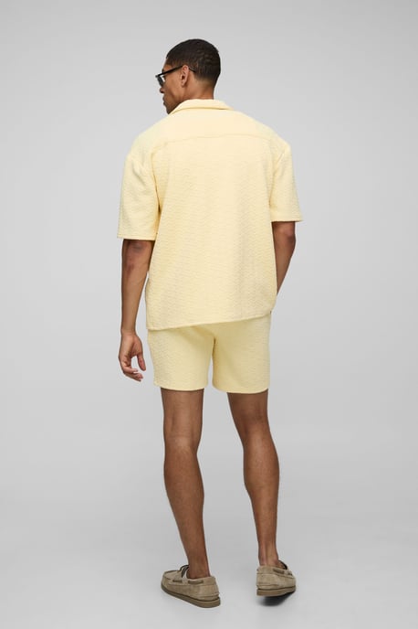 Short Sleeve Oversized Jersey Textured Shirt & Short Set - Image 2