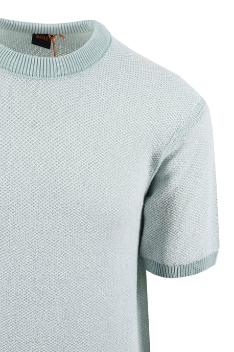 Boss Orange KANTONIO KNITTED T-SHIRT TURQUOISE - Image 2