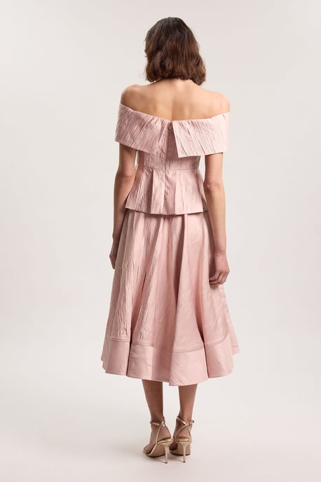 Textured Tailored Twill Full Skirt - Image 3