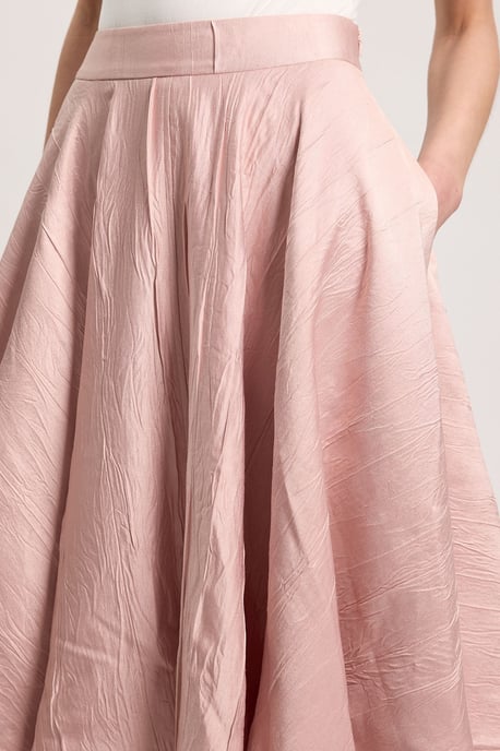 Textured Tailored Twill Full Skirt - Image 5