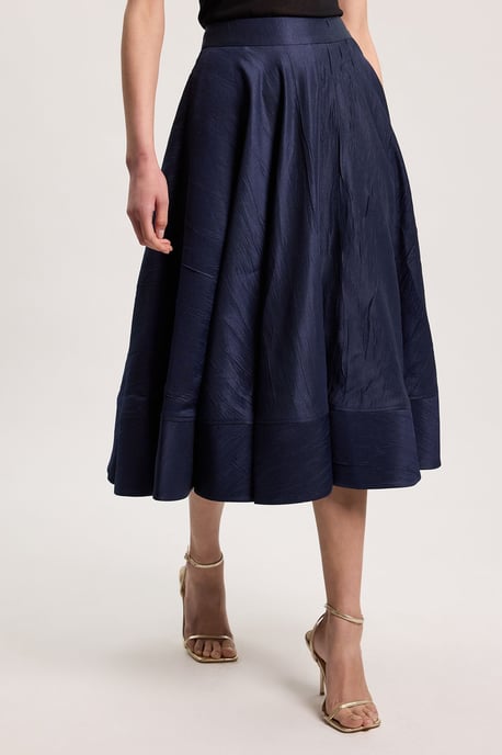 Textured Tailored Twill Full Skirt - Image 2