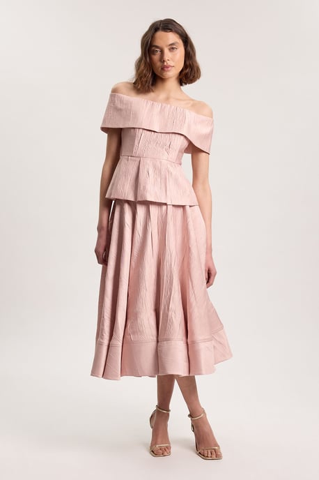 Textured Tailored Twill Bandeau Top - Image 3
