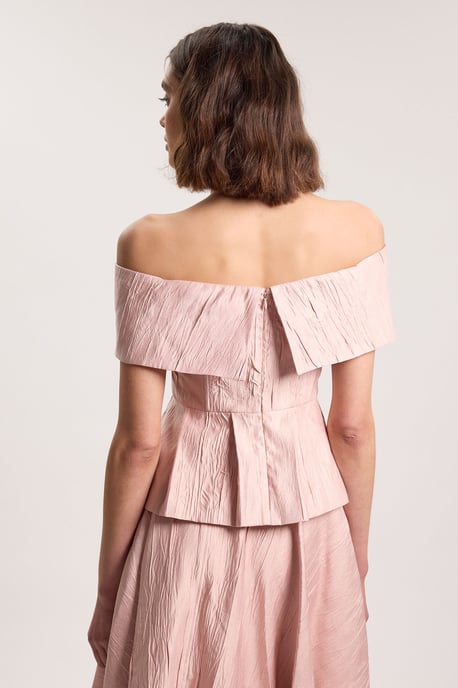 Textured Tailored Twill Bandeau Top - Image 4