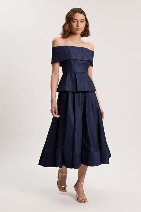 Textured Tailored Twill Bandeau Top - Image 3