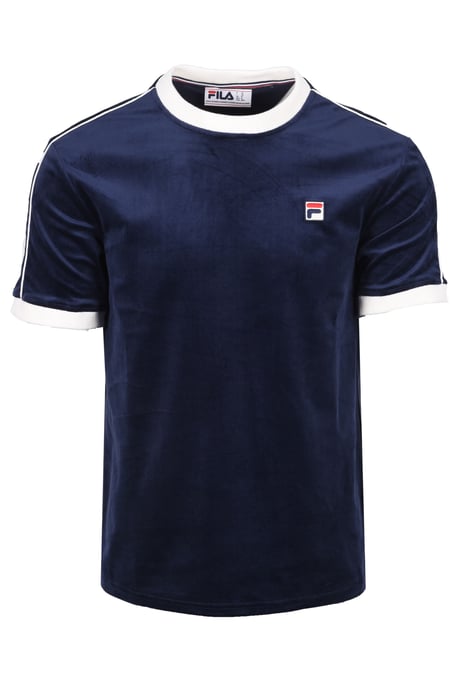 FILA BASILIO TIPPED VELOUR T-SHIRT FILA NAVY/GARDENIA - Image 1