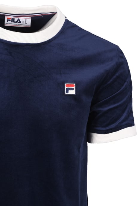 FILA BASILIO TIPPED VELOUR T-SHIRT FILA NAVY/GARDENIA - Image 2