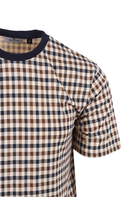 AQUASCUTUM CLUB CHECK T-SHIRT NAVY - Image 2