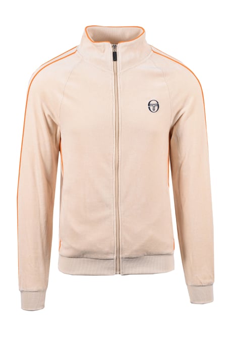 SERGIO TACCHINI TASSO VELOUR TRACK TOP SANDSHELL/ORANGE PEPPER - Image 1